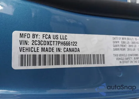 2023 Dodge Charger R/T from USA, damaged, VIN 2C3CDXCT7PH666122